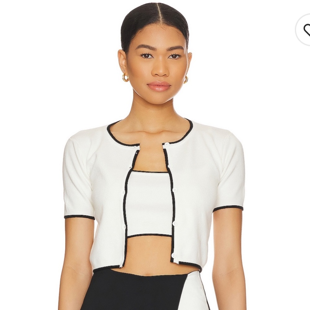 MAJORELLE White Crop Cardigan Set